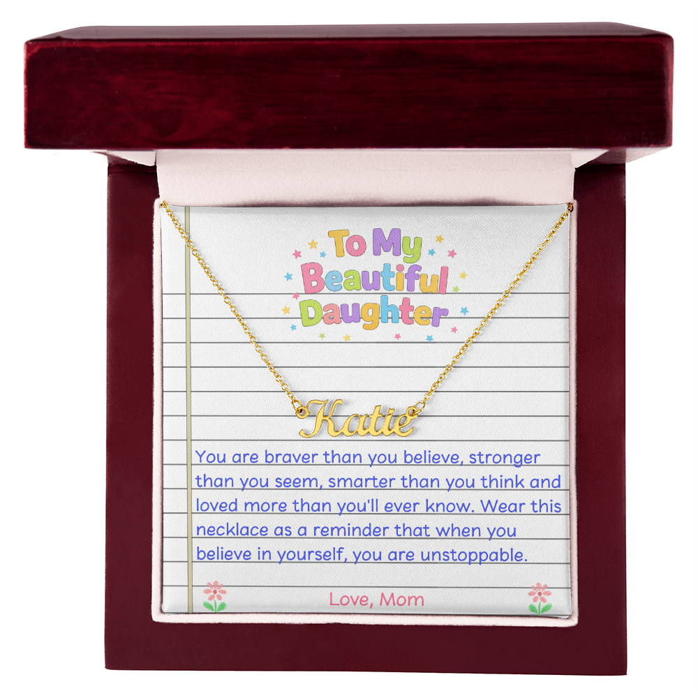 To My Beautiful Daughter Name Necklace