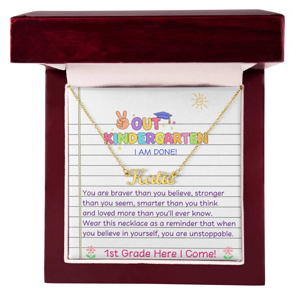 Last Day of Kindergarten Name Necklace