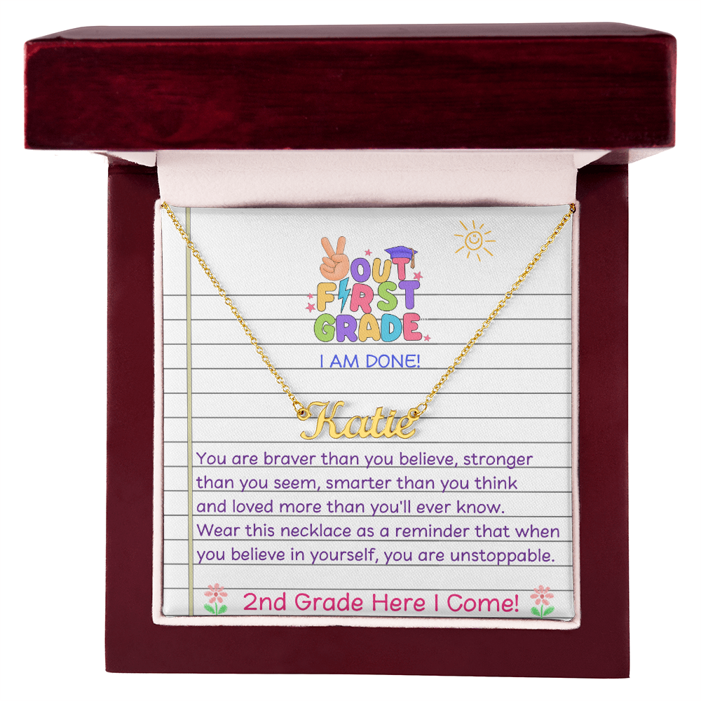 Last Day Of 1st Grade Name Necklace