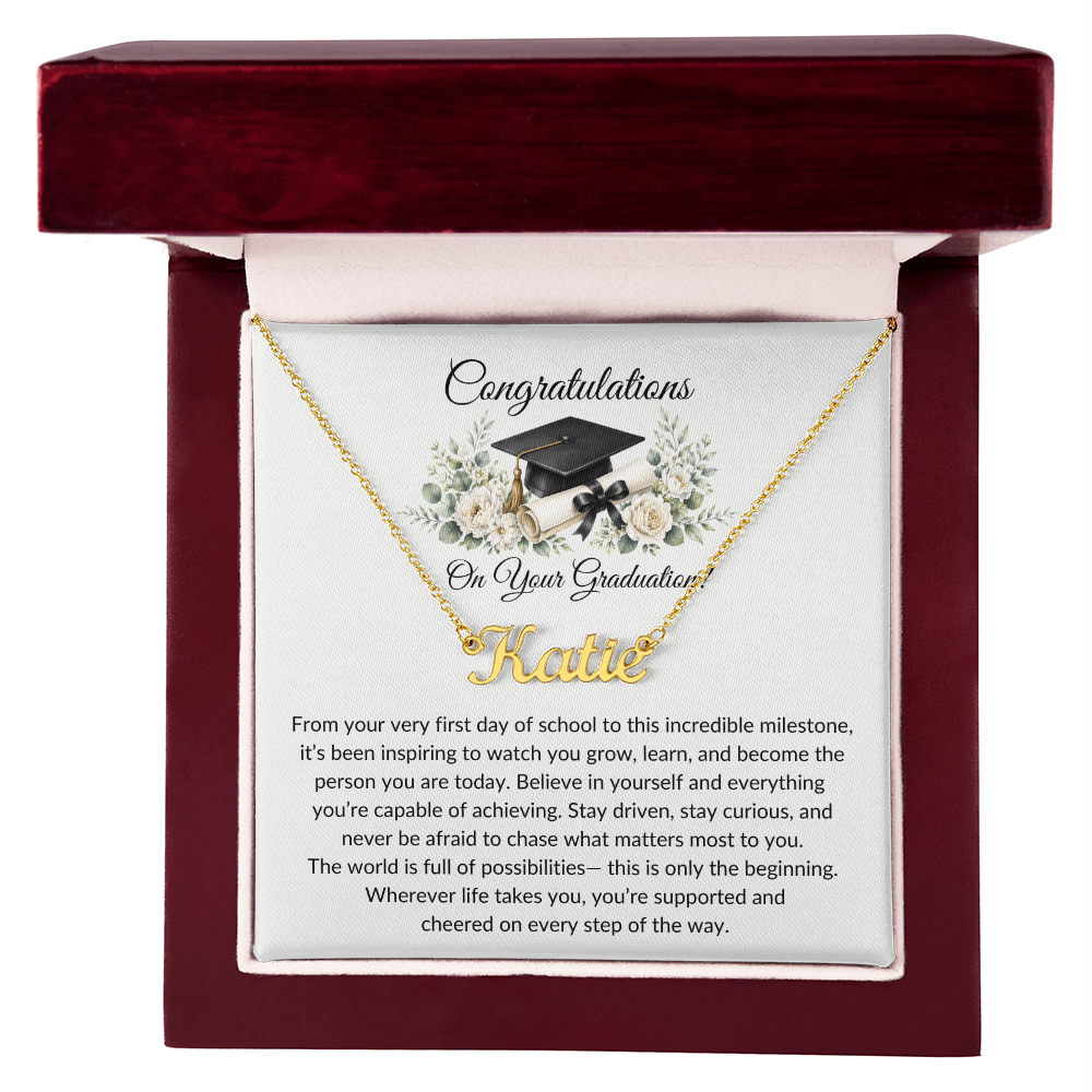 Graduation Name Necklace Gift