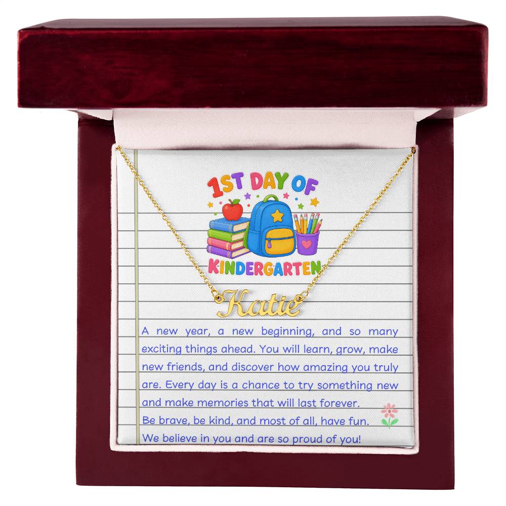 1st Day of Kindergarten Name Necklace