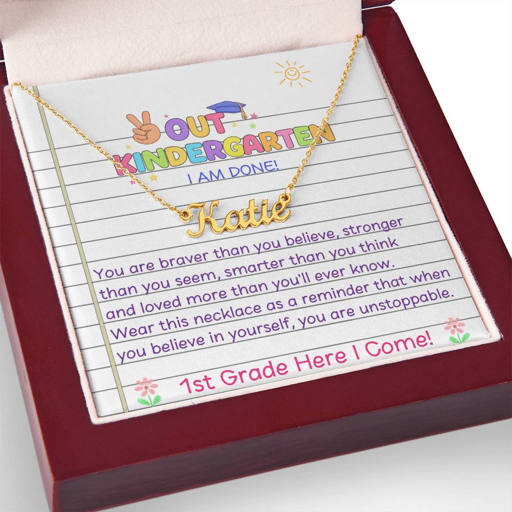 Last Day of Kindergarten Name Necklace