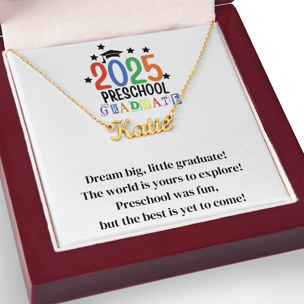 Preschool Graduation Name Necklace-[Heartfelt Family Gift]