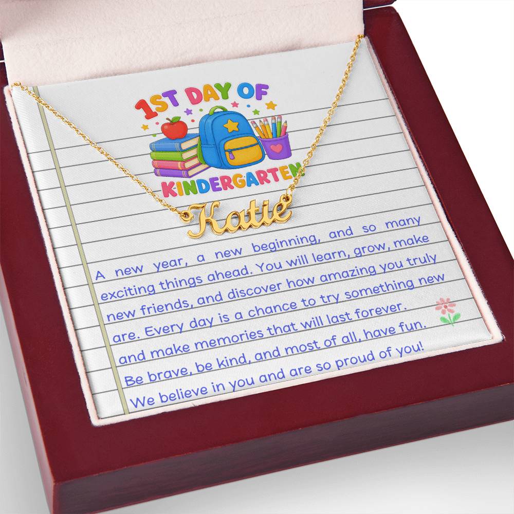 1st Day of Kindergarten Name Necklace