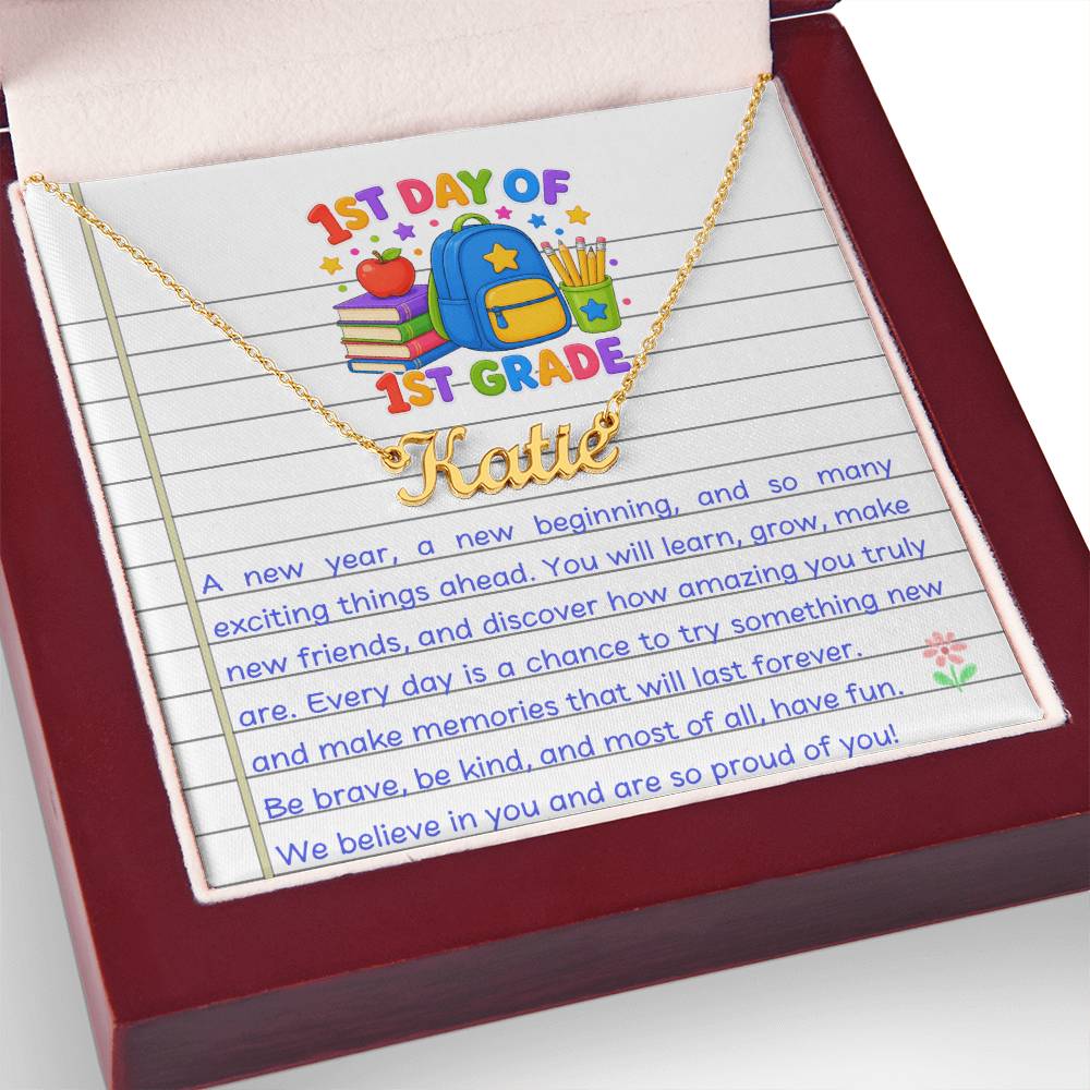 1st Day of 1st Grade Name Necklace