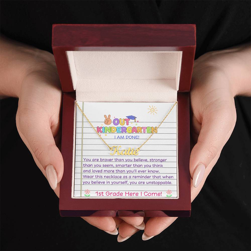 Last Day of Kindergarten Name Necklace
