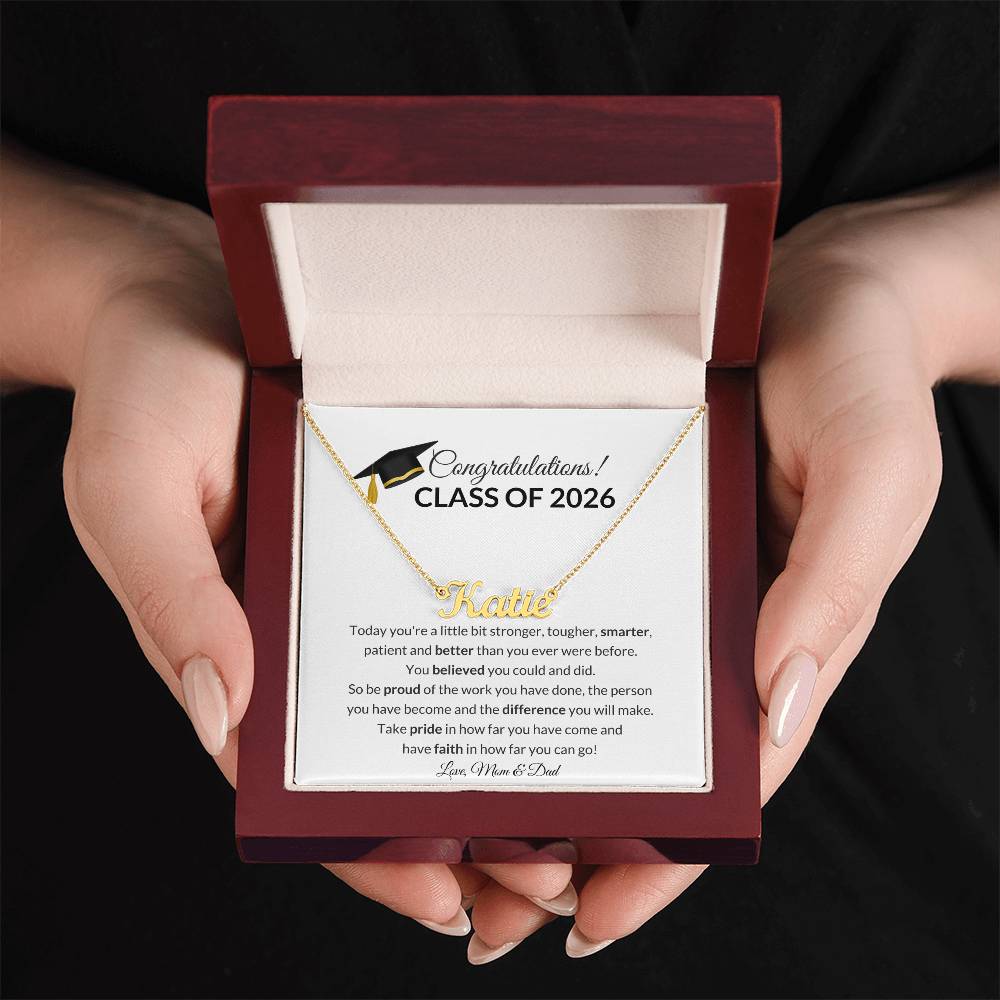 Class of 2026 Graduation Name Necklace Gift