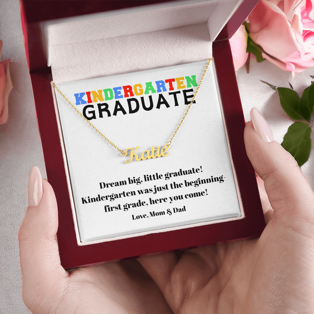 Kindergarten Graduation Name Necklace-[Heartfelt Family Gift]