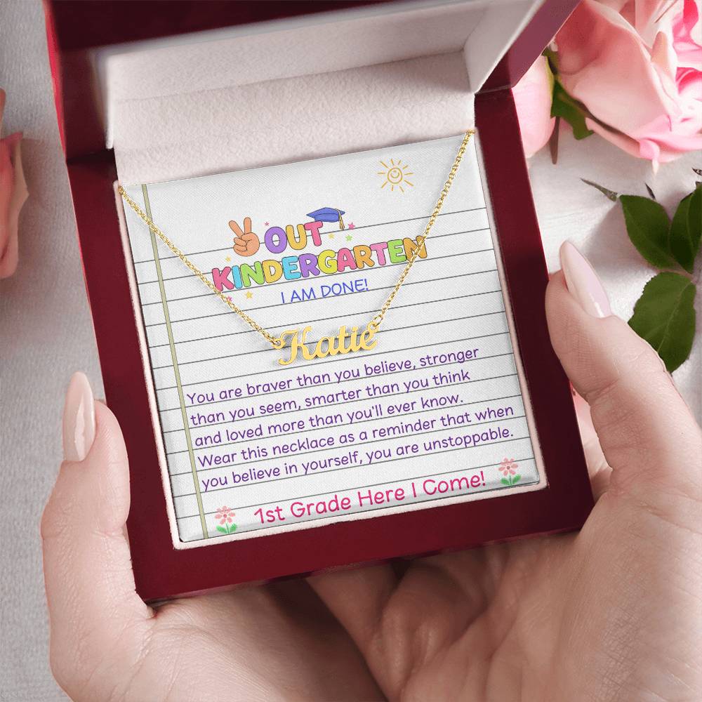 Last Day of Kindergarten Name Necklace