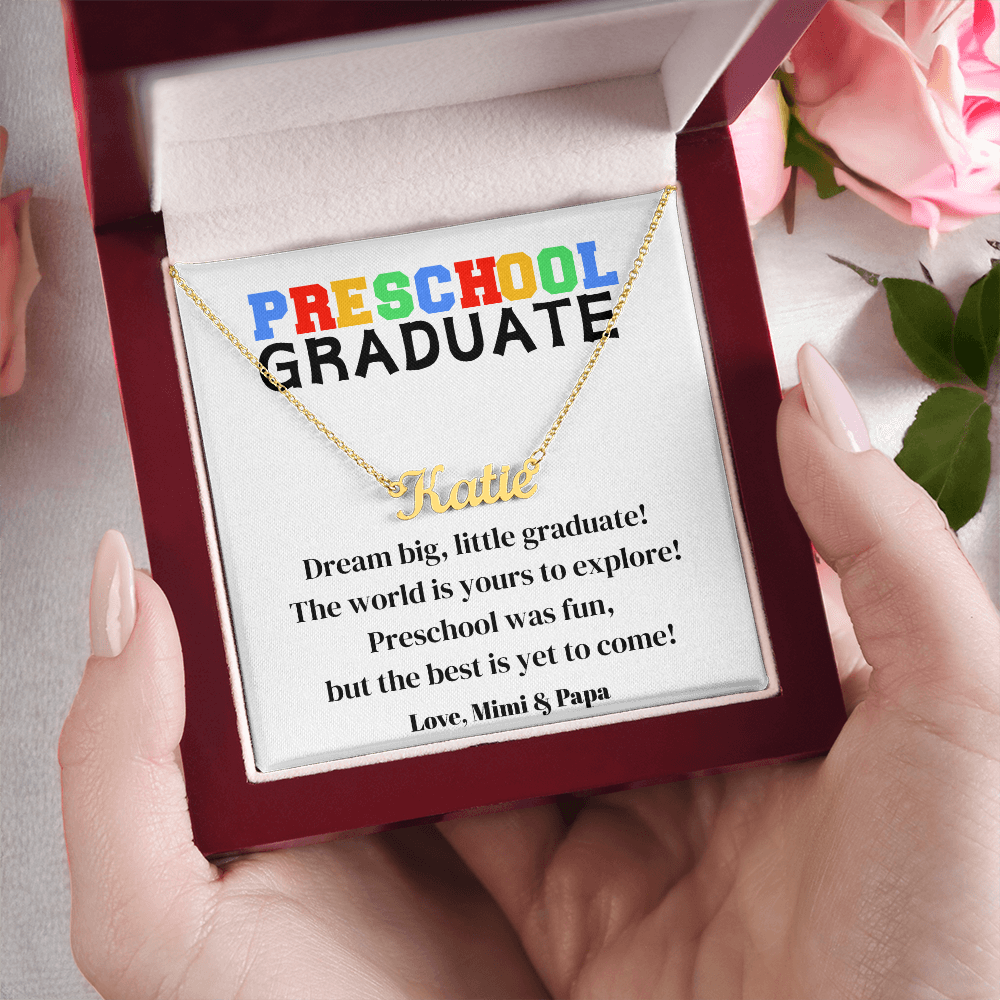 Preschool Graduation Name Necklace-[Heartfelt Family Gift]