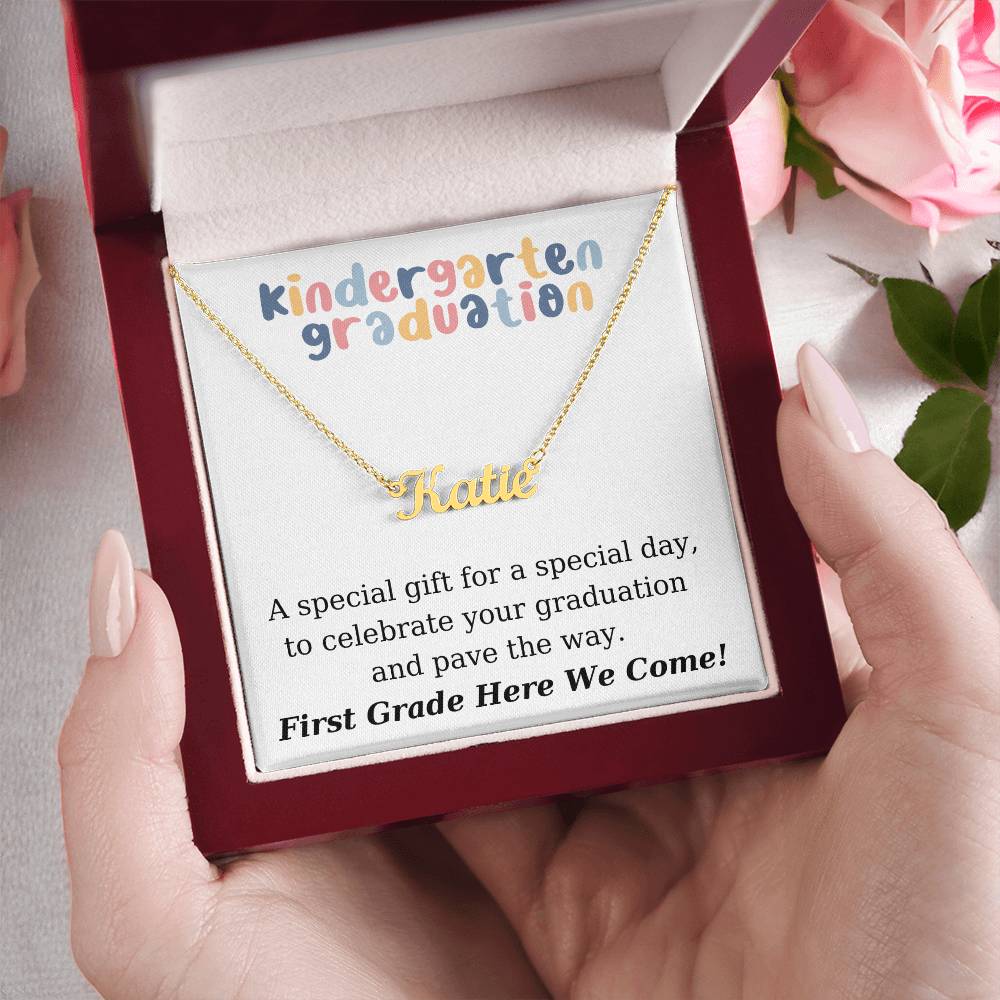 Kindergarten Graduation - Personalized Name Necklace-[Heartfelt Family Gift]