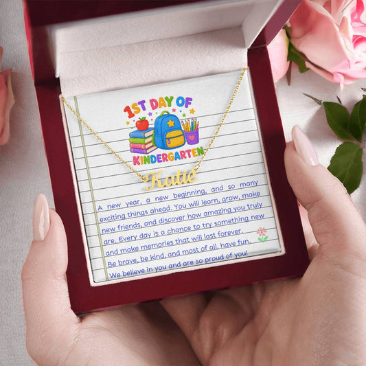 1st Day of Kindergarten Name Necklace
