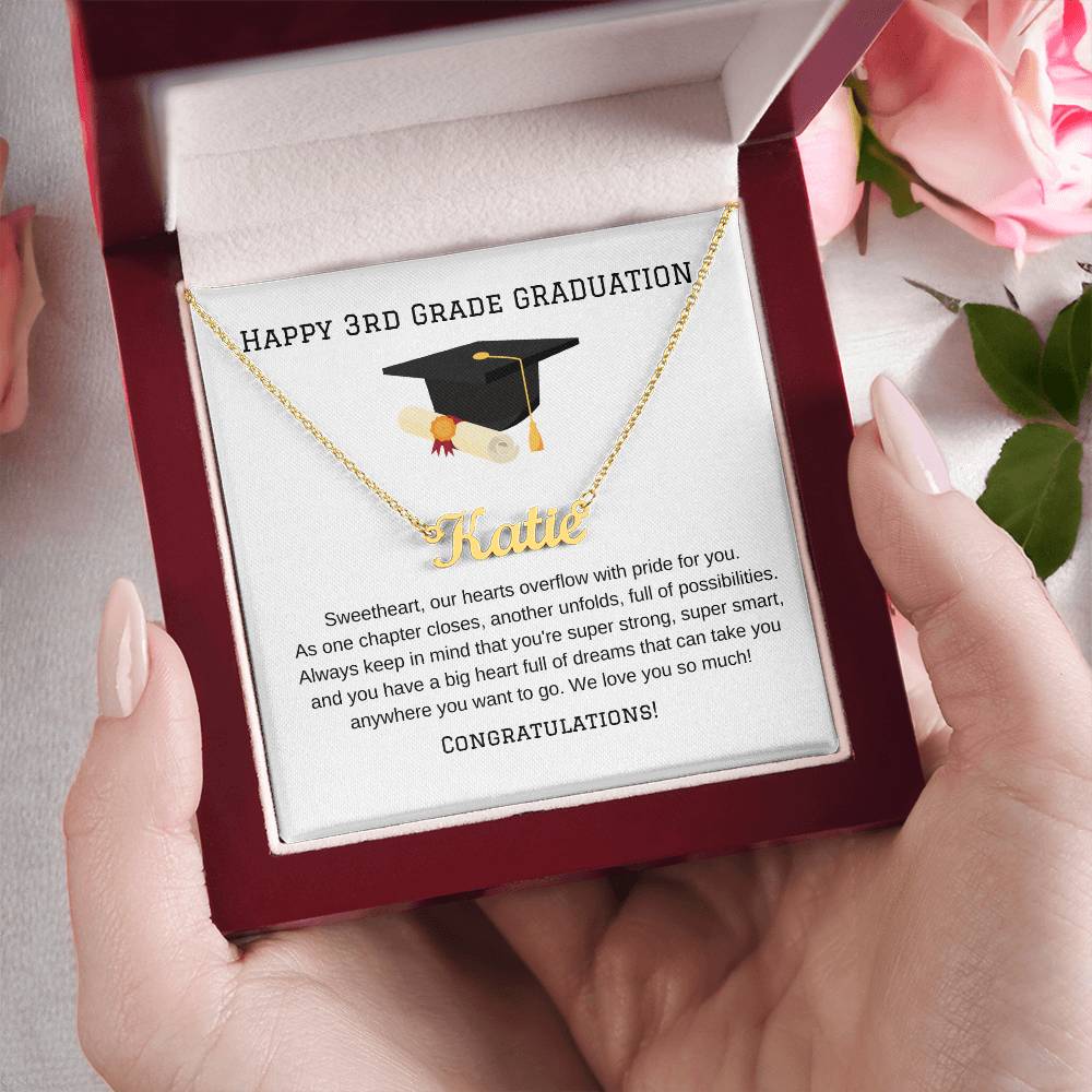 3rd Grade Graduation Name Necklace-[Heartfelt Family Gift]