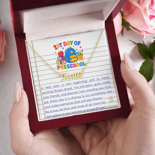 1st Day of Preschool Name Necklace