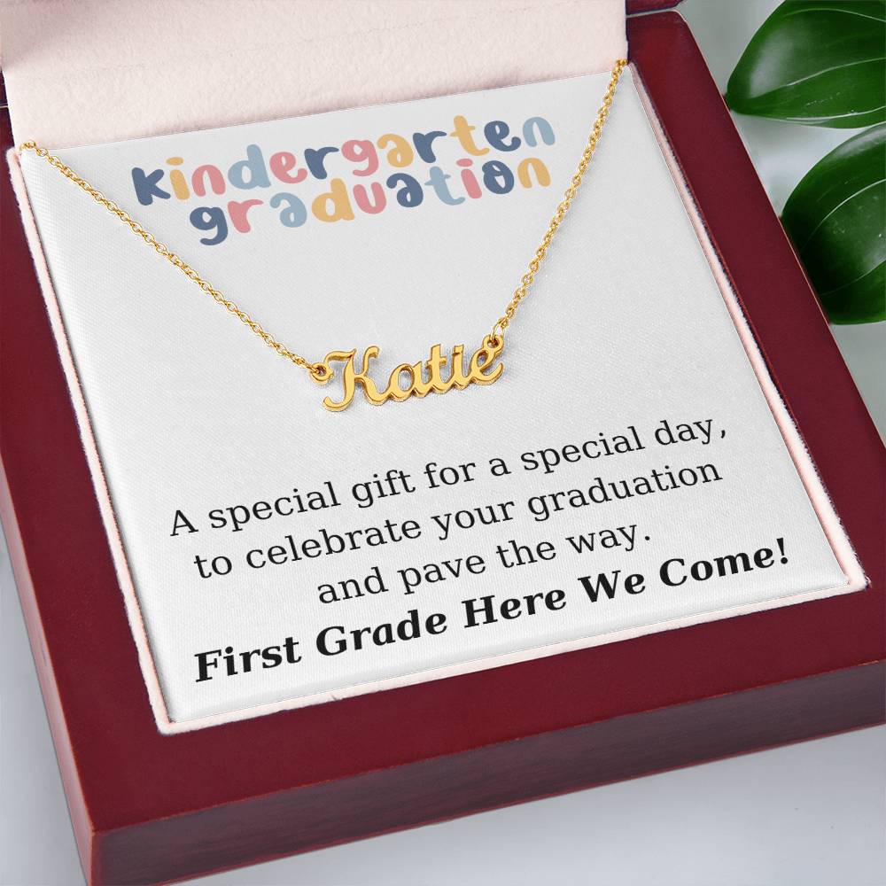 Kindergarten Graduation - Personalized Name Necklace-[Heartfelt Family Gift]