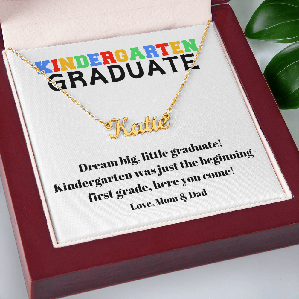 Kindergarten Graduation Name Necklace-[Heartfelt Family Gift]