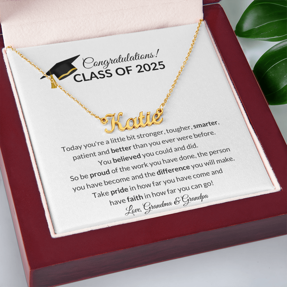 Class of 2025 Graduation Name Necklace