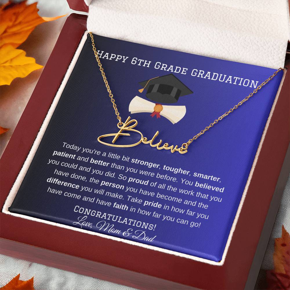 6th Grade Graduation Necklace Gift-[Heartfelt Family Gift]