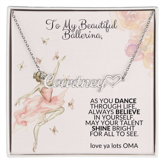 Ballet Necklace with Heart from Oma-[Heartfelt Family Gift]
