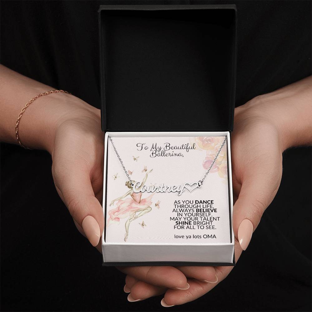 Ballet Necklace with Heart from Oma-[Heartfelt Family Gift]