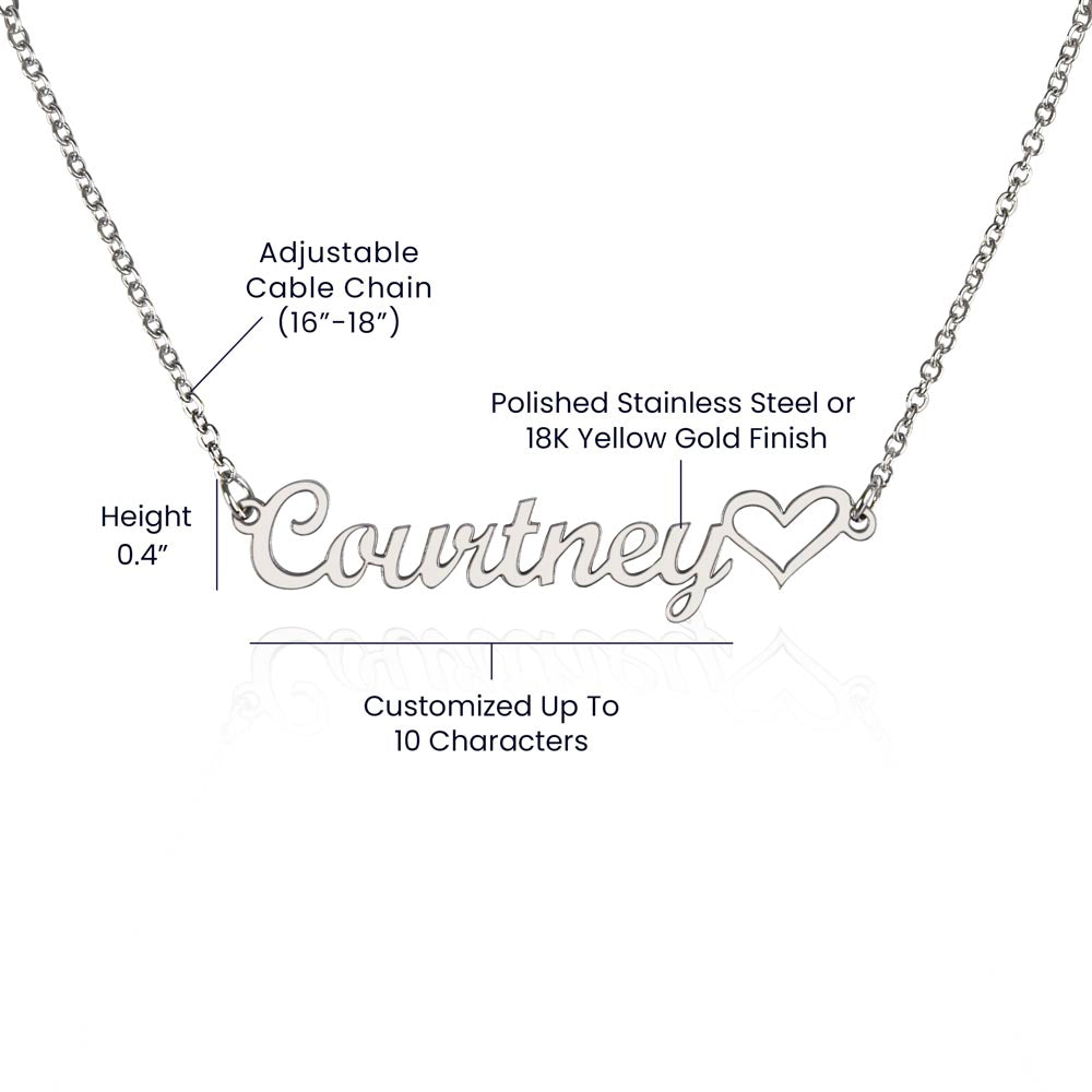 Granddaughter Name Necklace with Heart