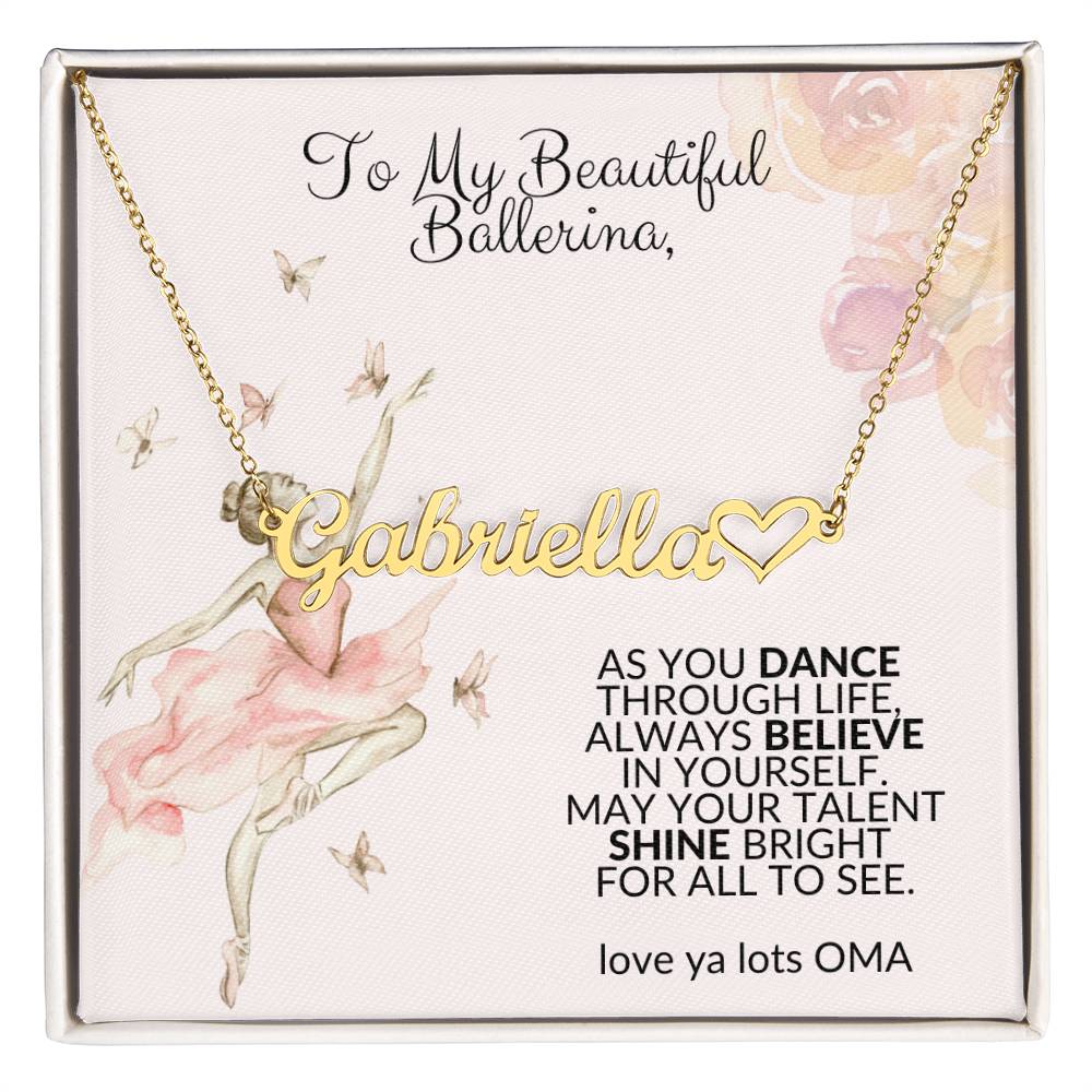 Ballet Necklace with Heart from Oma-[Heartfelt Family Gift]