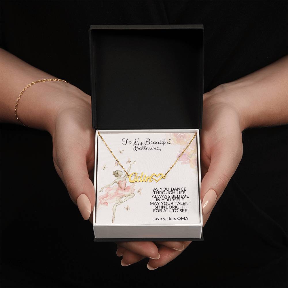 Ballet Necklace with Heart from Oma-[Heartfelt Family Gift]