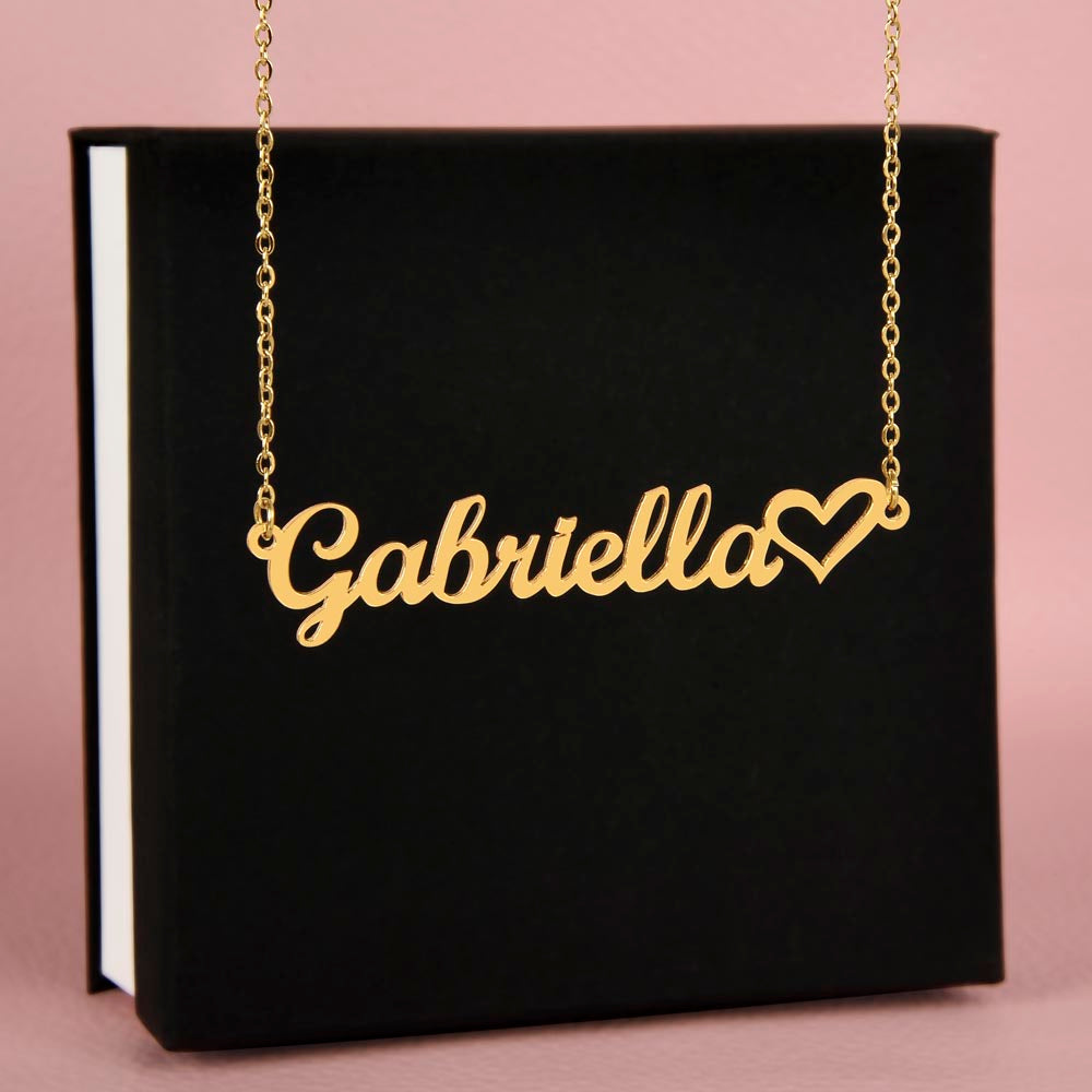 Merry Christmas Daughter - Personalized Name Necklace with Heart-[Heartfelt Family Gift]