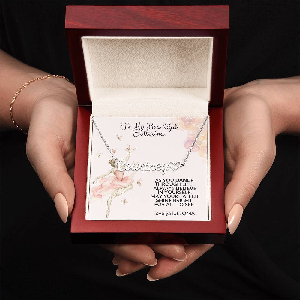 Ballet Necklace with Heart from Oma-[Heartfelt Family Gift]