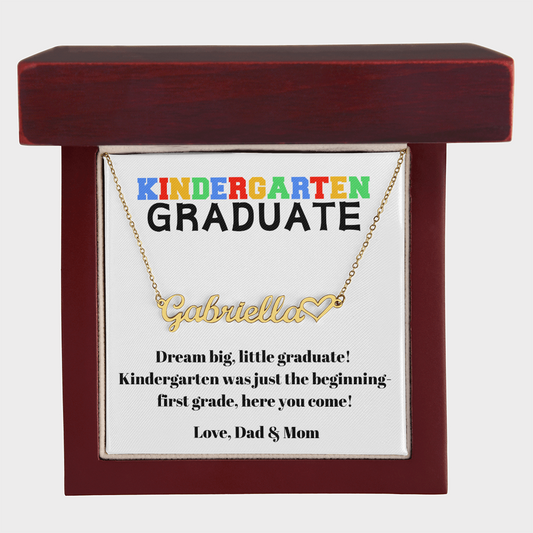 Graduation Name Necklace with Heart