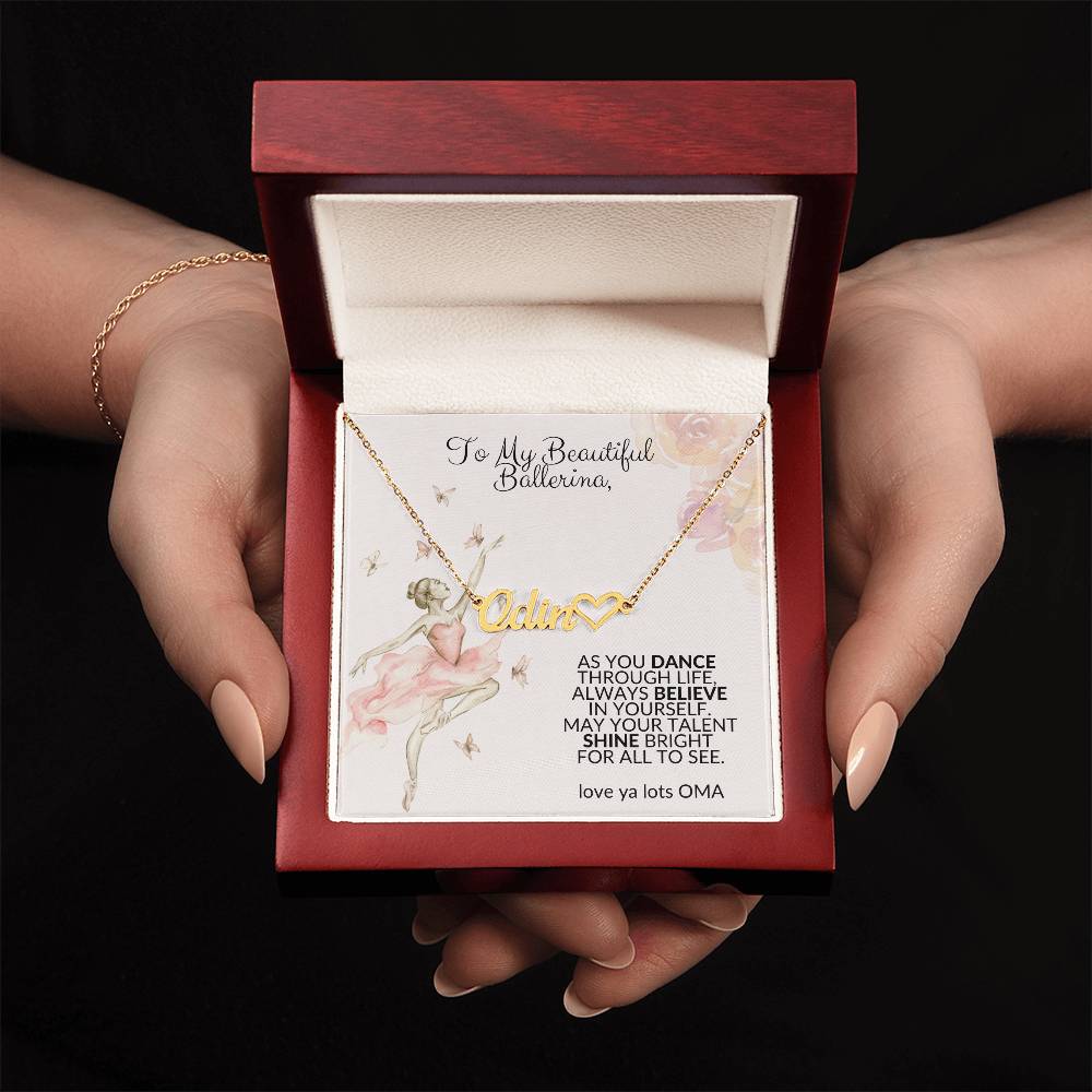 Ballet Necklace with Heart from Oma-[Heartfelt Family Gift]
