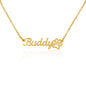 Paw Print Name Plate Necklace