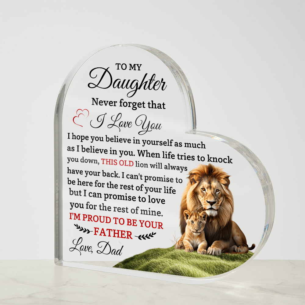Daughter Heart Plaque Gift from Dad