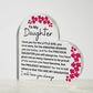 Monogrammed Daughter Acrylic Heart Plaque - Perfect Gift for Her-[Heartfelt Family Gift]