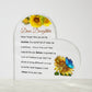 Daughter Be A Sunflower Acrylic Heart Plaque-[Heartfelt Family Gift]