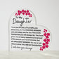 Monogrammed Daughter Acrylic Heart Plaque - Perfect Gift for Her-[Heartfelt Family Gift]