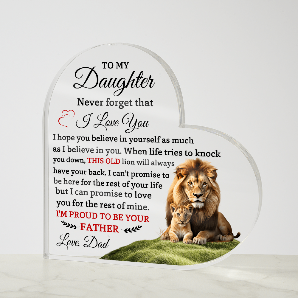 Daughter Heart Plaque Gift from Dad