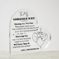 To My Gorgeous Wife Meeting You Was Fate Acrylic Heart-[Heartfelt Family Gift]