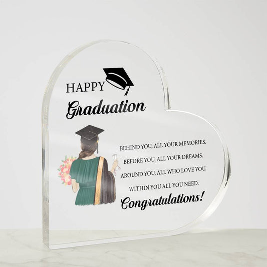 Graduation Heart Acrylic Plaque-[Heartfelt Family Gift]
