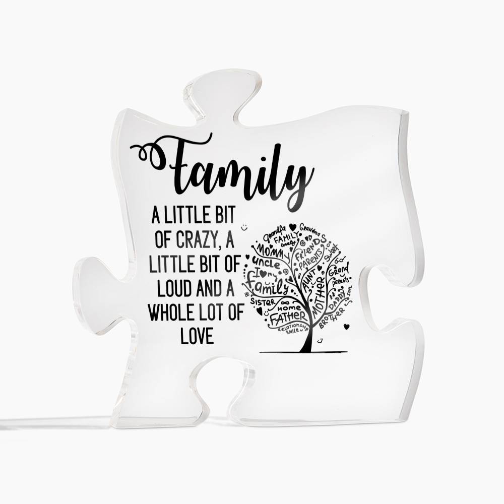 Family Puzzle Piece Acrylic Plaque-[Heartfelt Family Gift]