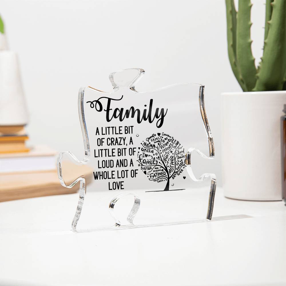 Family Puzzle Piece Acrylic Plaque-[Heartfelt Family Gift]