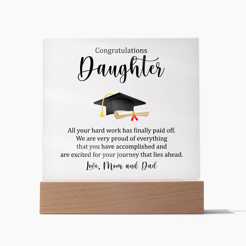 Daughter Graduation Plaque Gift-[Heartfelt Family Gift]