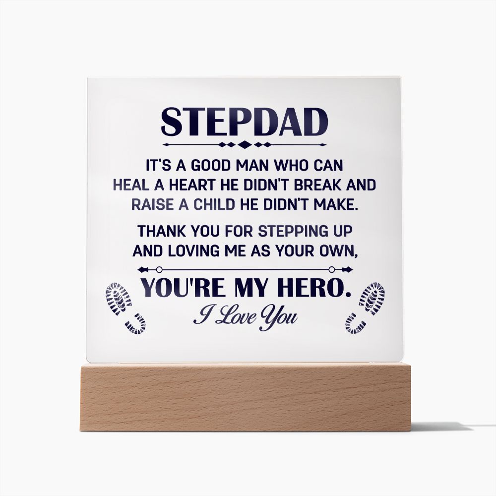 Stepdad Lighted Acrylic Plaque-[Heartfelt Family Gift]