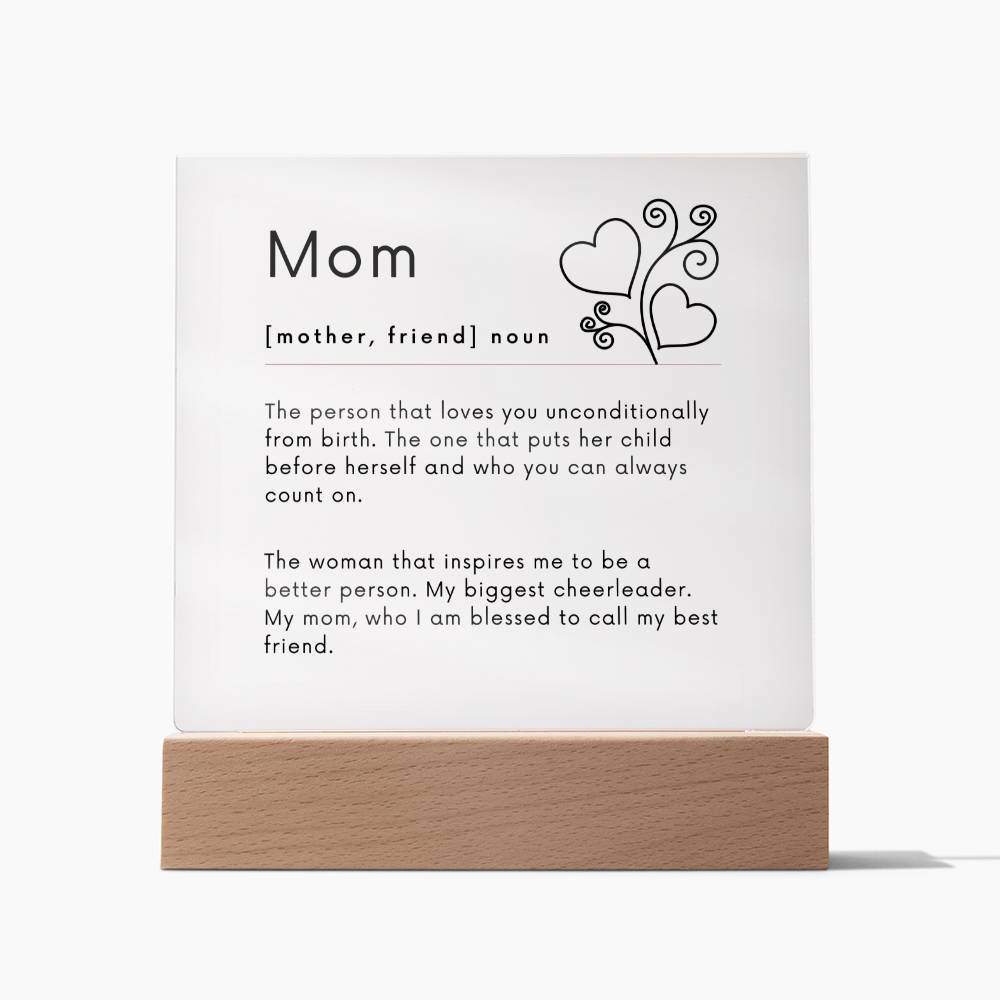 Mom definition Square Acrylic Plaque-[Heartfelt Family Gift]
