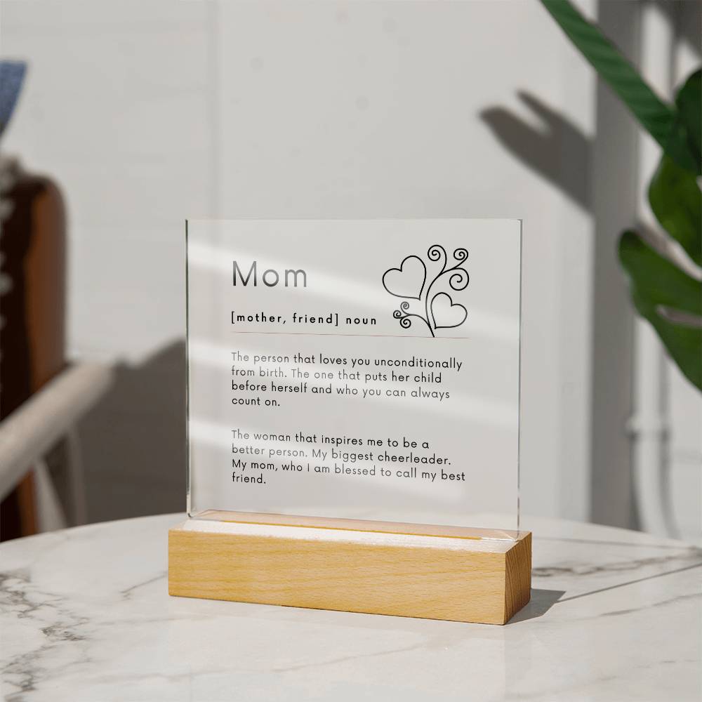 Mom definition Square Acrylic Plaque-[Heartfelt Family Gift]
