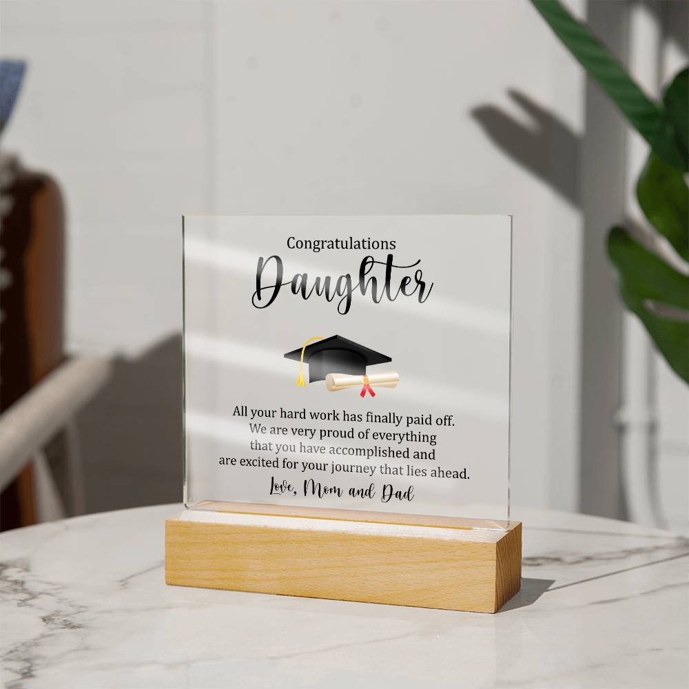 Daughter Graduation Plaque Gift-[Heartfelt Family Gift]