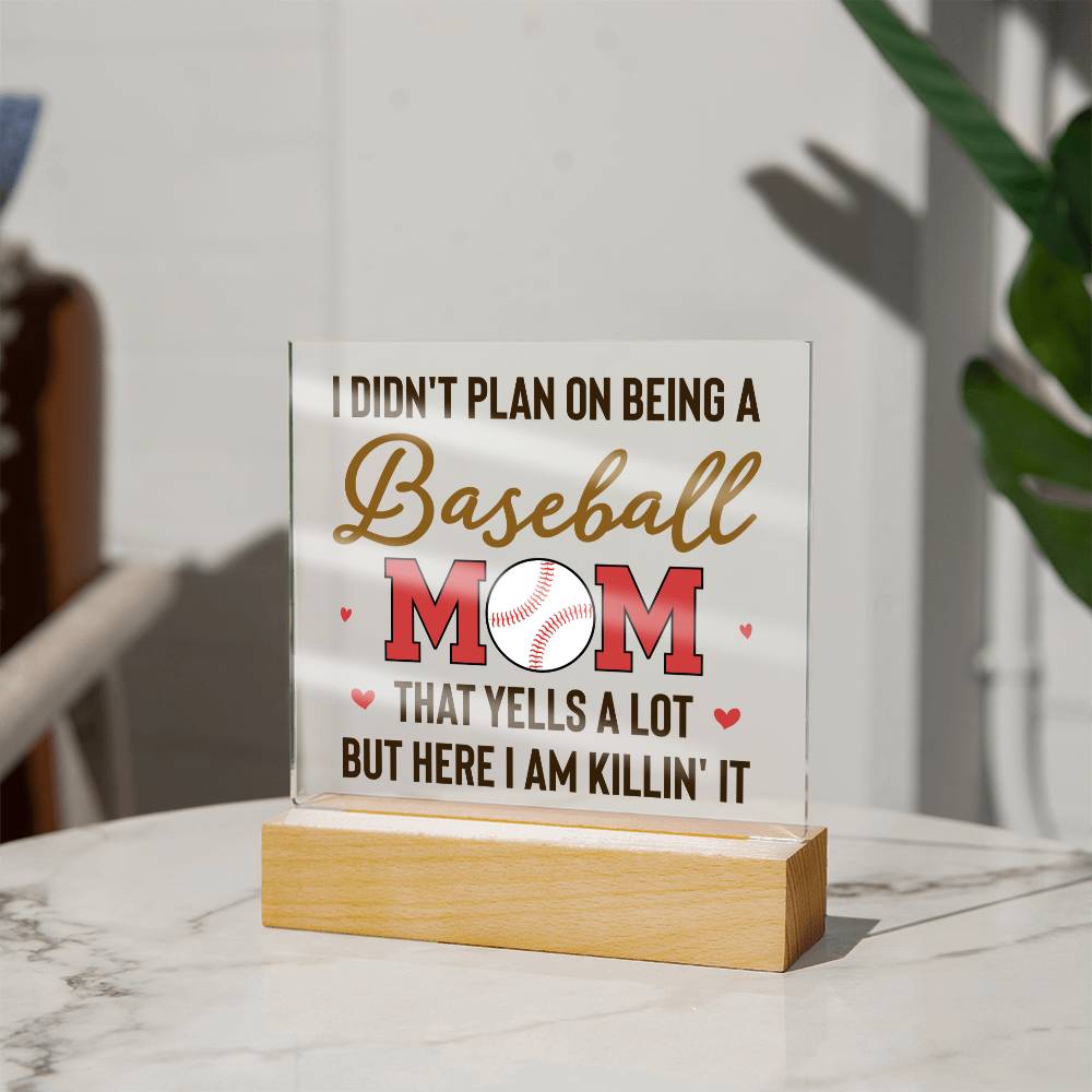 Baseball Mom Acrylic Plaque-[Heartfelt Family Gift]