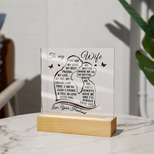 To My Wife Lighted Acrylic Plaque-[Heartfelt Family Gift]