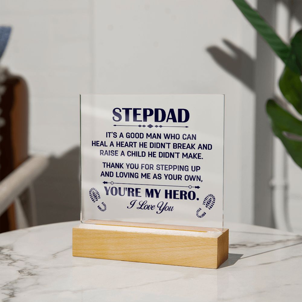 Stepdad Lighted Acrylic Plaque-[Heartfelt Family Gift]