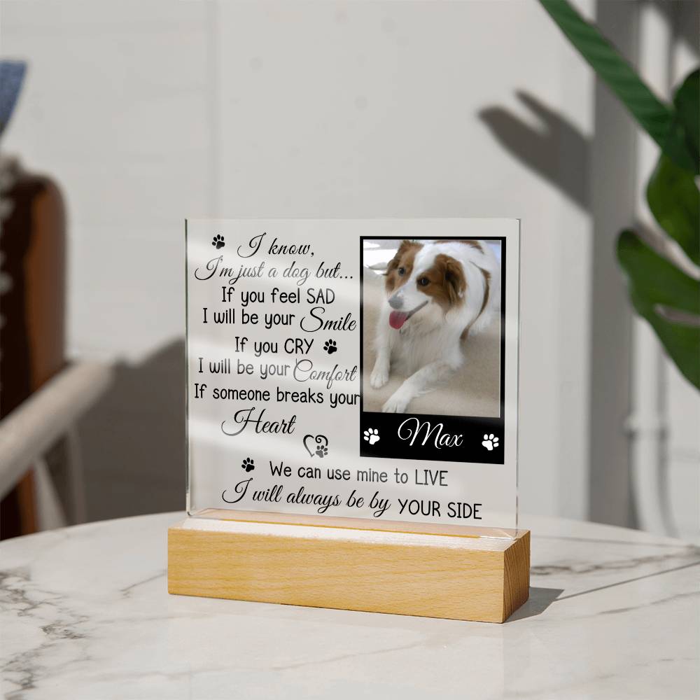 Personalized Dog Photo Acrylic Plaque I Will Always Be By Your Side-[Heartfelt Family Gift]